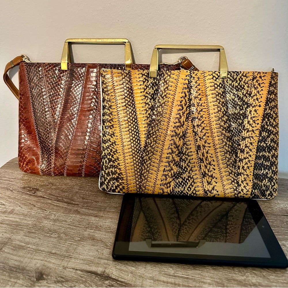 2 Vintage 1960's Snakeskin purses by Mello-Nary & Varon collaboration